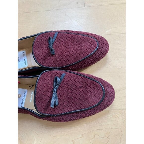 Ron White Women Burgundy basket weave Cashmere Suede Loafer - Picture 7 of 8
